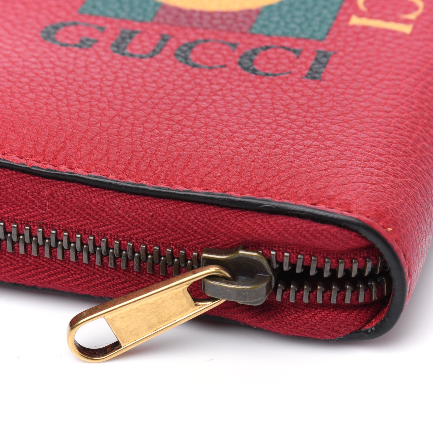 Gucci Cripto Calfskin Interlocking G Logo Zip Around Wallet Hibiscus Red Giallo Black Green Red 14 of 15