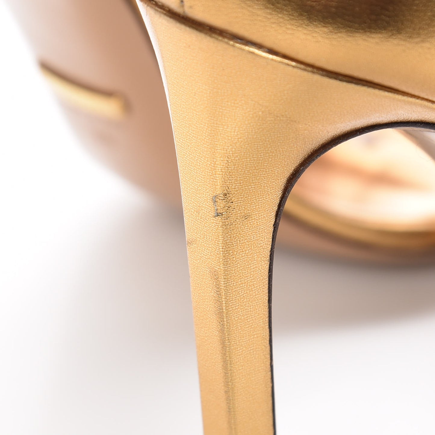 Metallic Nappa High Heel Sandals 38 Gold