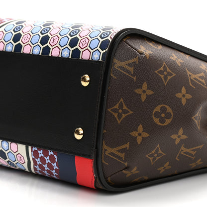 Louis Vuitton Calfskin Monogram Kimono Tote MM Rouge Navy 26 of 28