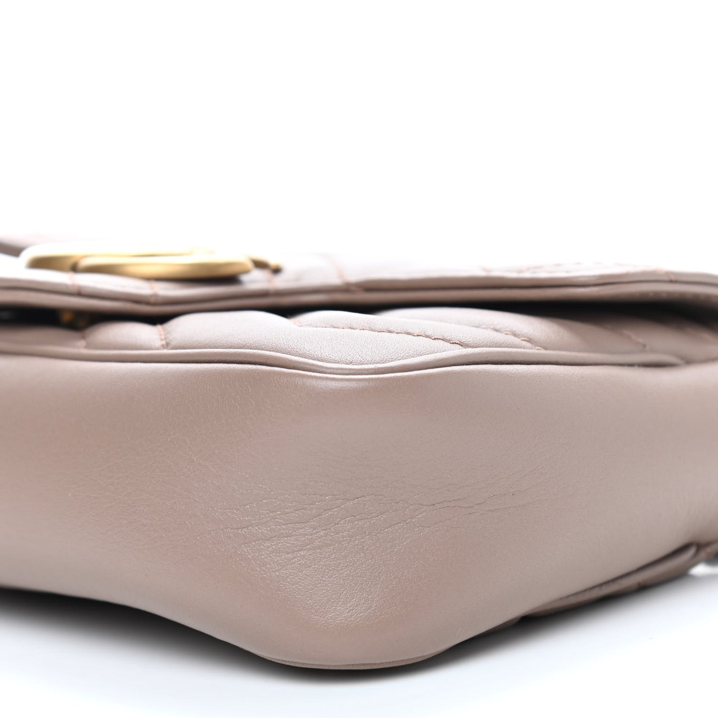 Calfskin Matelasse Super Mini GG Marmont Shoulder Bag Porcelain Rose