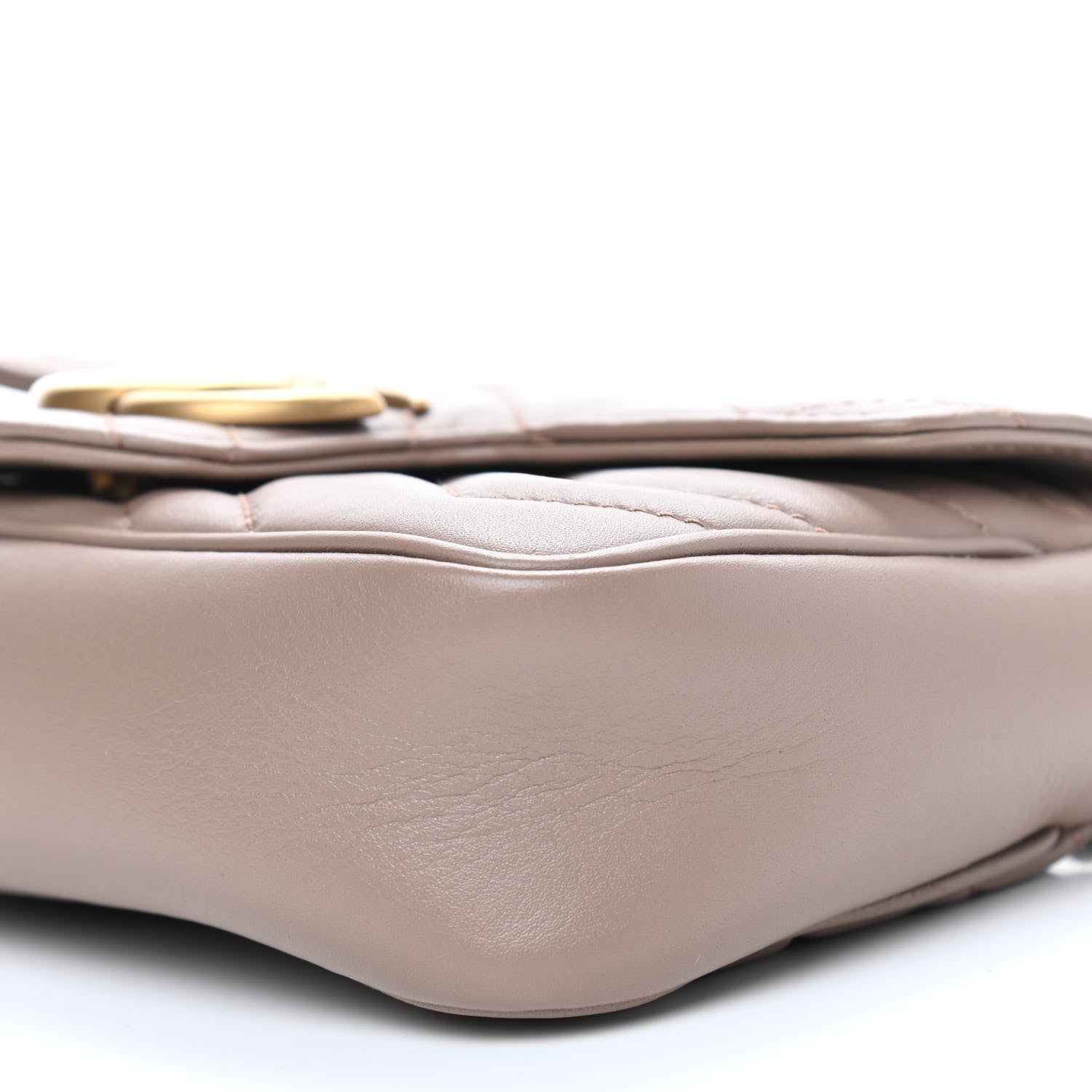 Gucci Calfskin Matelasse Super Mini GG Marmont Shoulder Bag Porcelain Rose 8 of 8