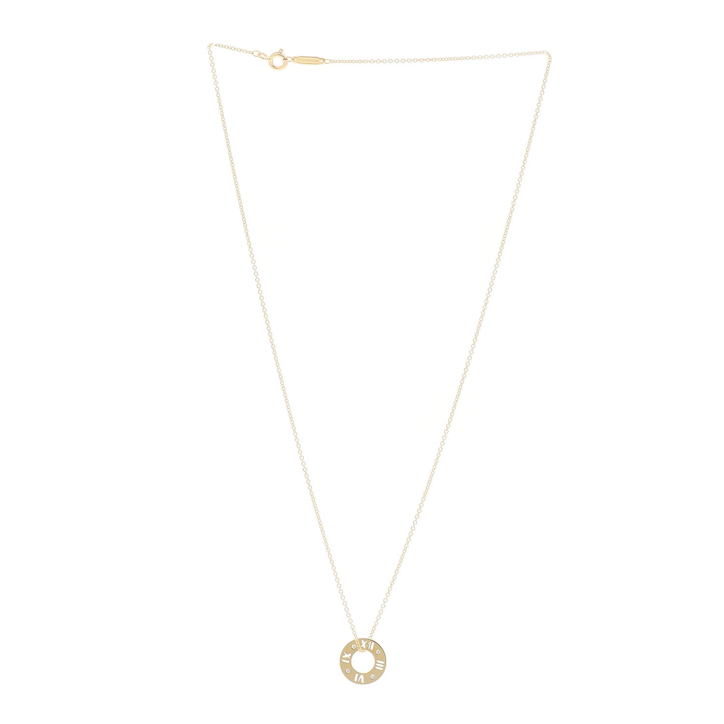 18K Yellow Gold Diamond Atlas Pierced Pendant Necklace