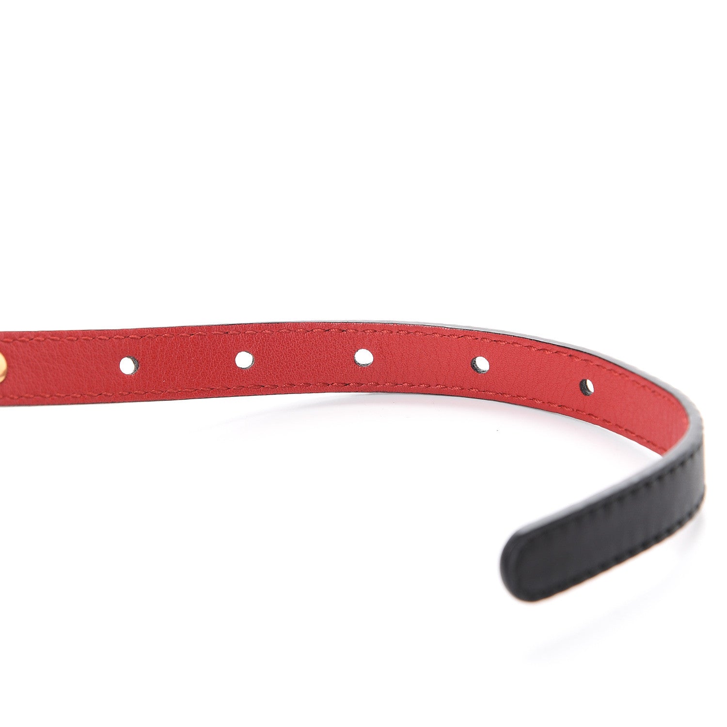 Gucci Calfskin Skinny Studded Feline Belt 90 36 Black 5 of 5