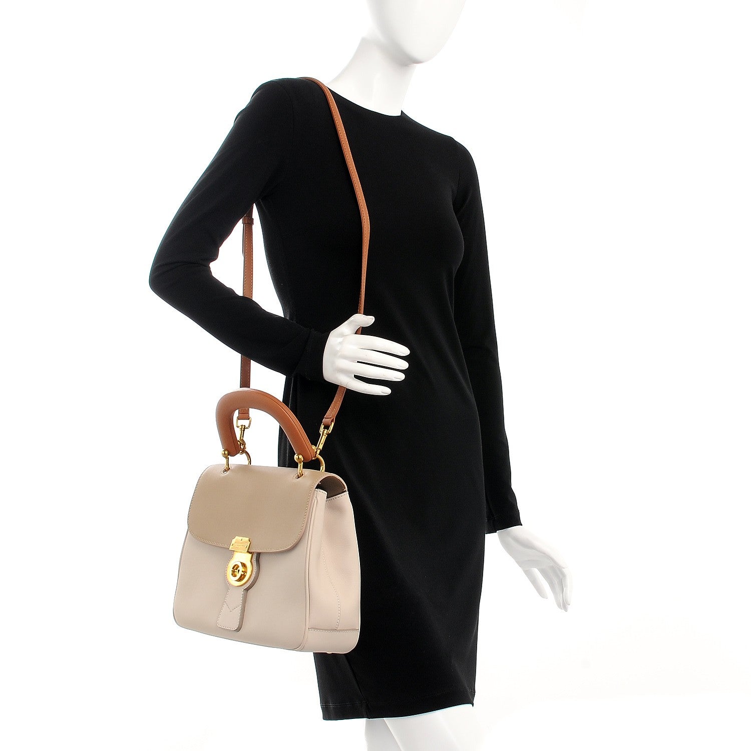 Burberry Trench Calfskin Medium DK88 Top Handle Bag Limestone Honey 2 of 9