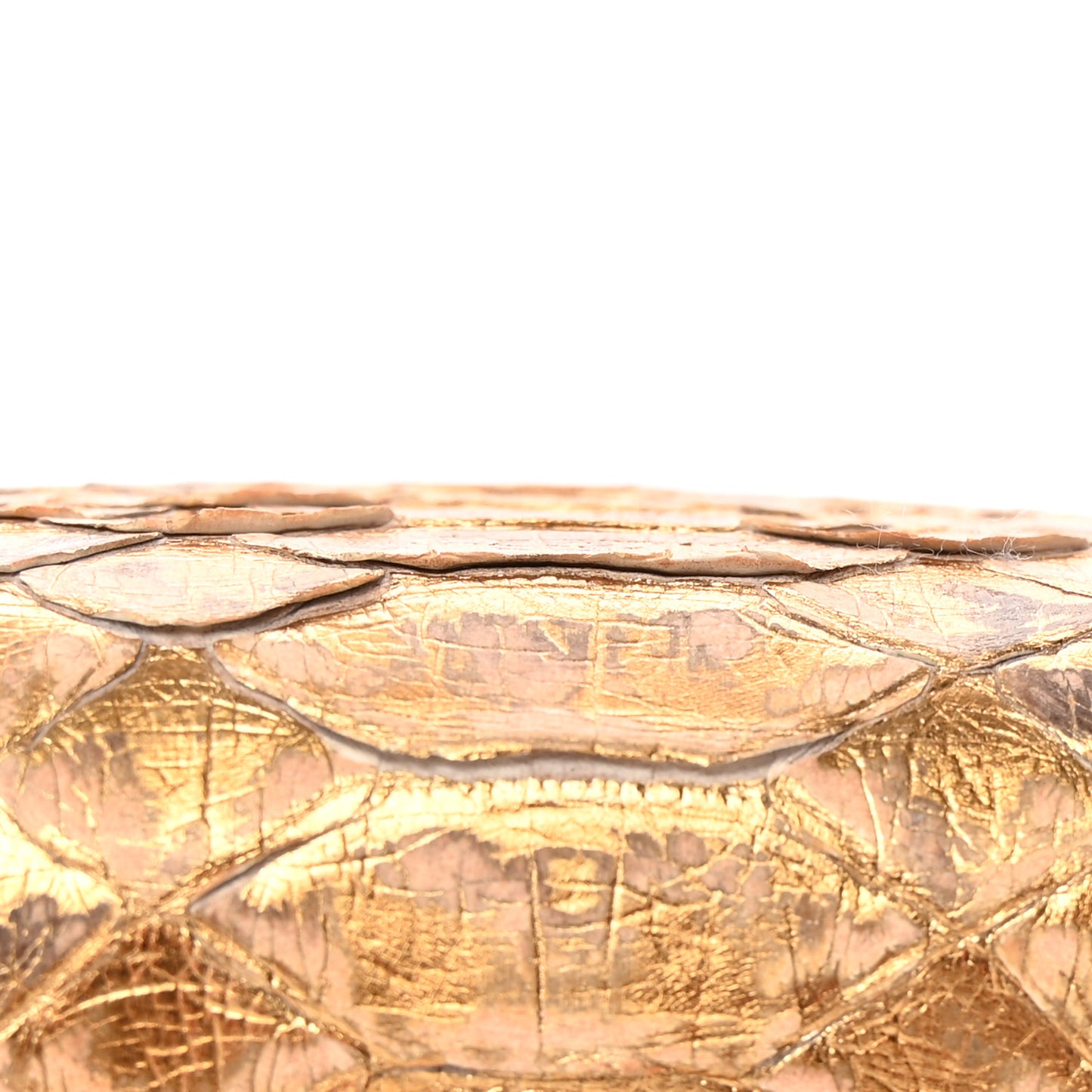 Metallic Marbled Snakeskin Crystal Apple Hummingbird Knuckle Duster Box Clutch Gold