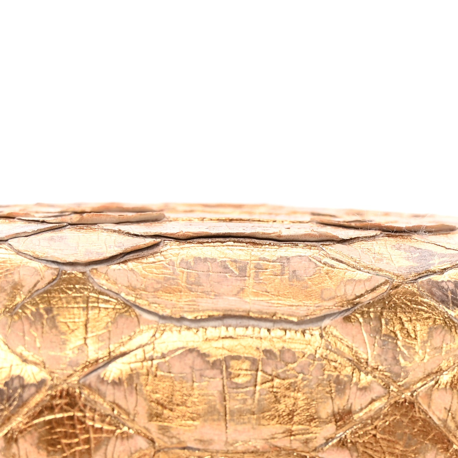 Alexander McQueen Metallic Marbled Snakeskin Crystal Apple Hummingbird Knuckle Duster Box Clutch Gold 10 of 10