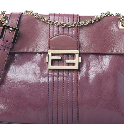 Fendi Vitello Acqua Maxi Baguette Shoulder Bag Malva 9 of 11