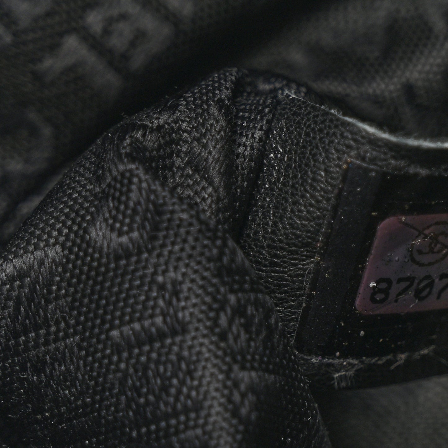 Patent Camellia Embossed Pochette Black