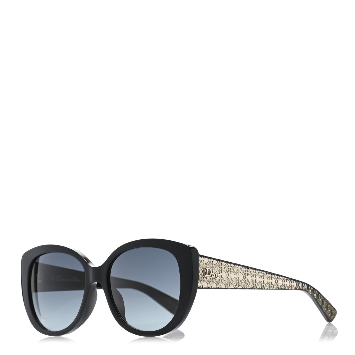 Resin Micro-Cannage Dior Lady 1A Sunglasses Silver Black