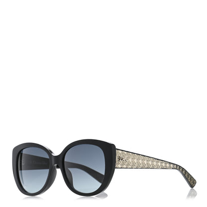 Christian Dior Resin Micro-Cannage Dior Lady 1A Sunglasses Silver Black 1 of 10