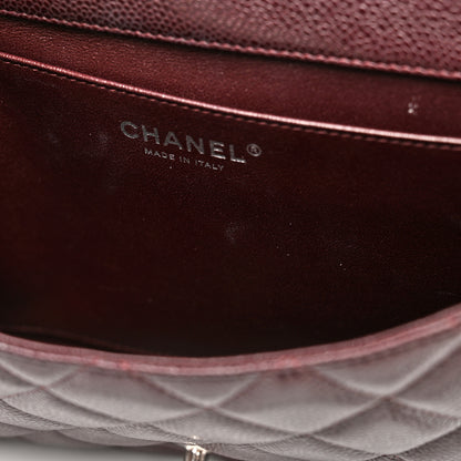 Chanel Caviar Quilted Clutch With Chain Flap Burgundy 12 of 13