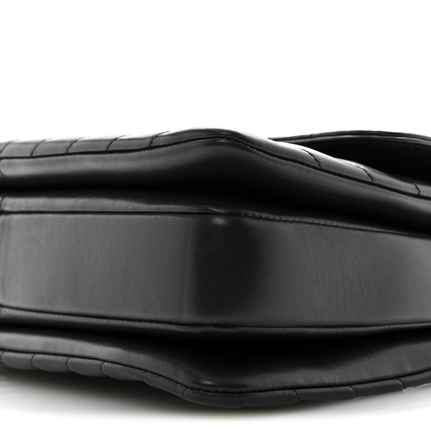 Lambskin Chevron Quilted Medium Trendy CC Dual Handle Flap Bag Black