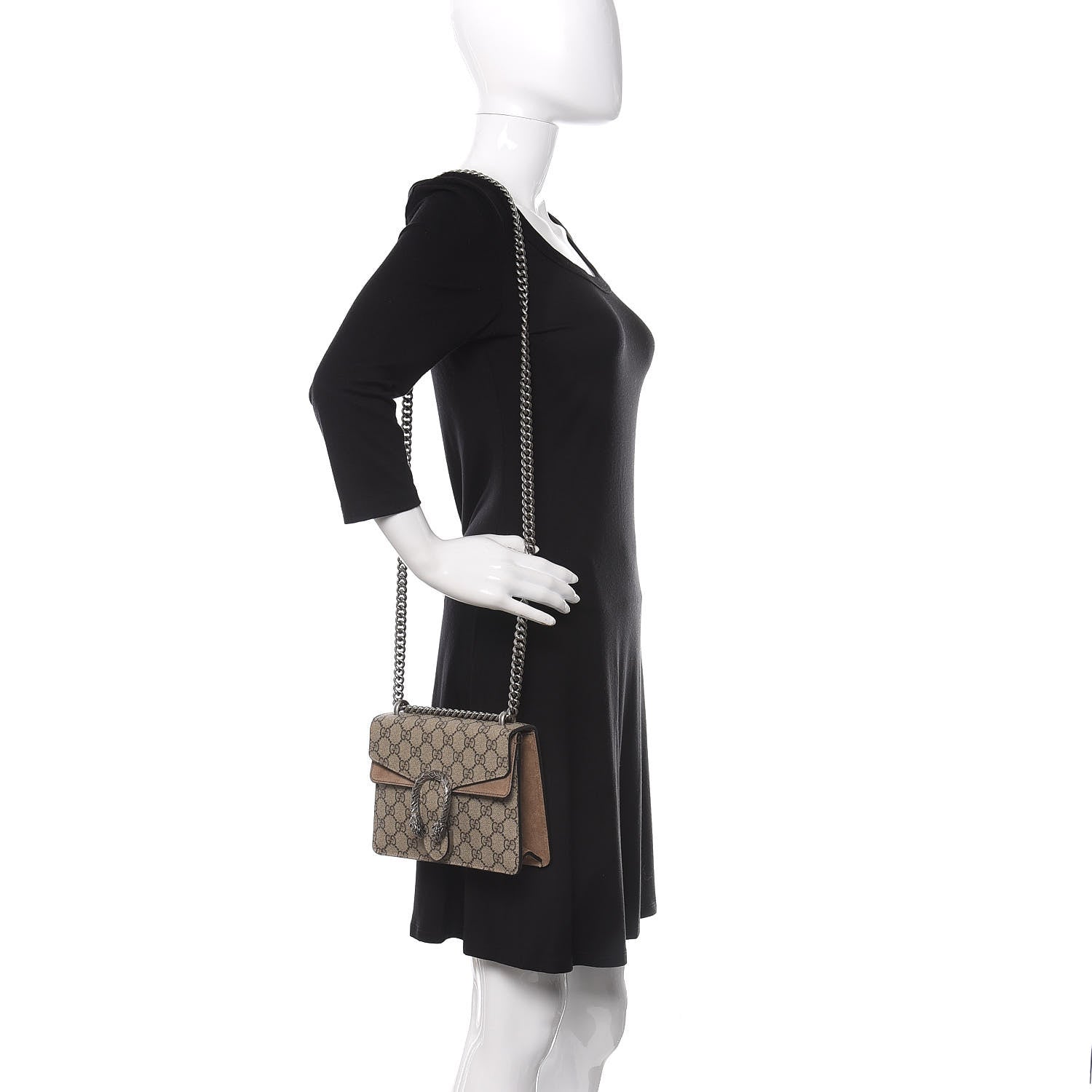 Gucci GG Supreme Monogram Mini Dionysus Shoulder Bag Taupe 2 of 12