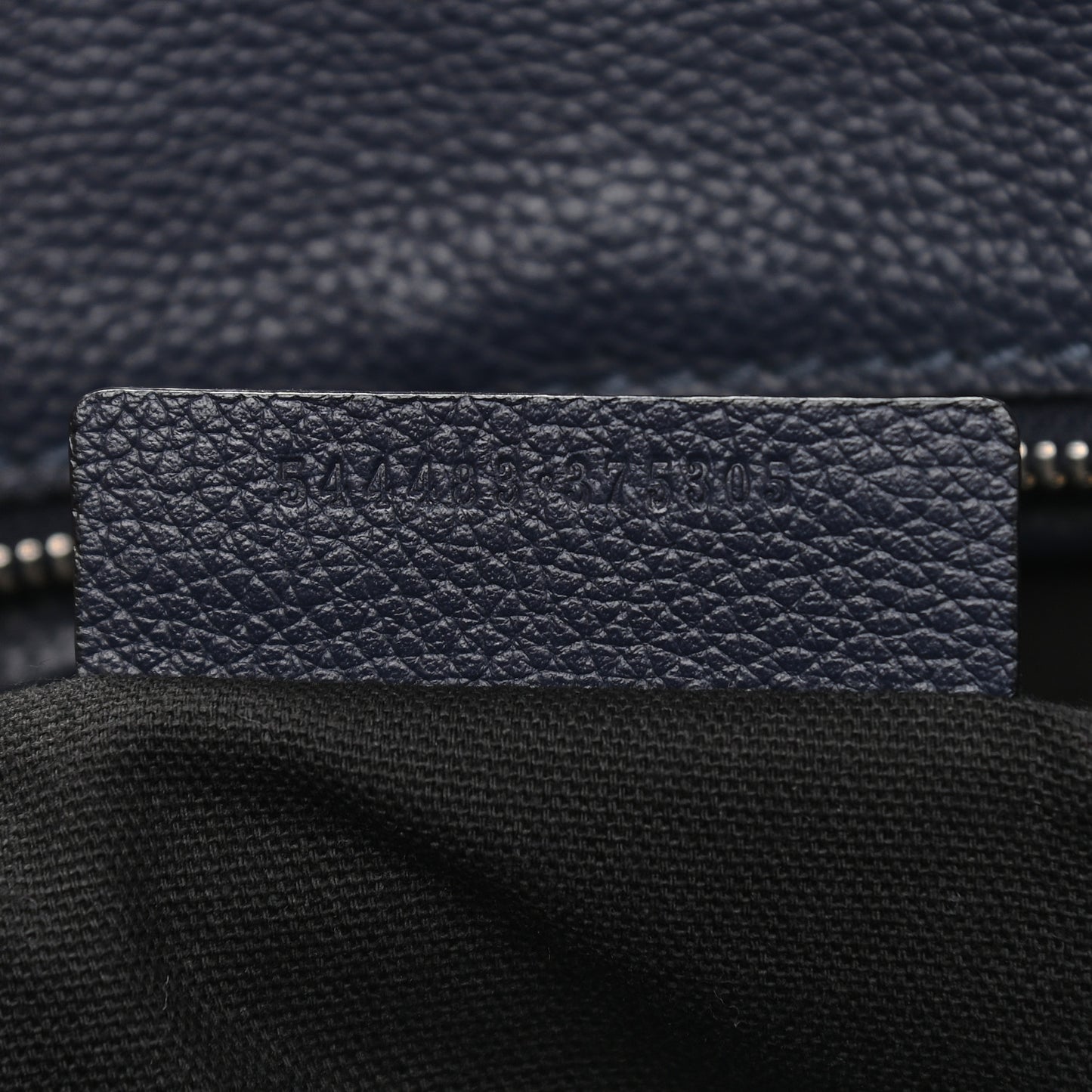 Pebbled Calfskin Large Skull Padlock Zip Around Tote Navy