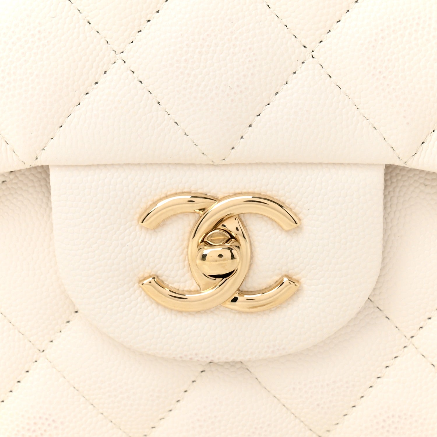 Chanel Caviar Quilted Jumbo Double Flap White 8 of 11