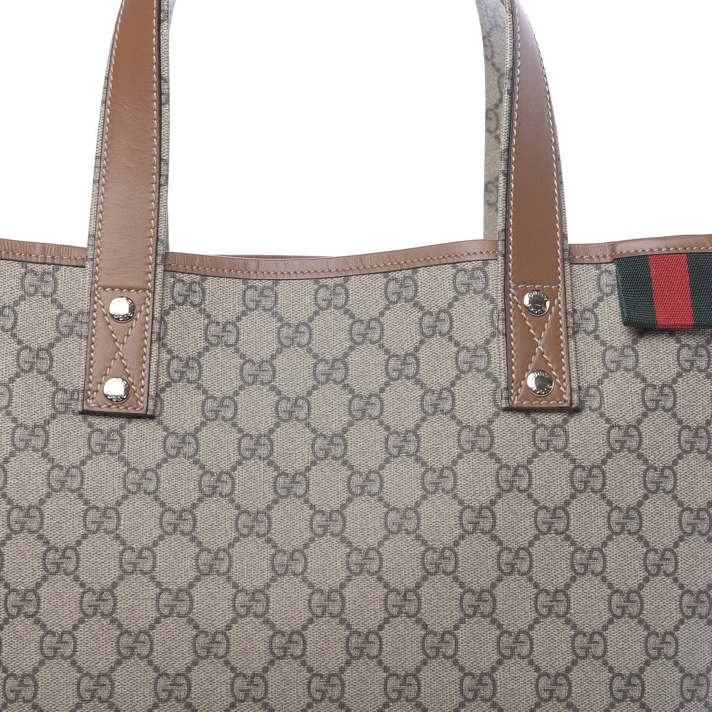 GG Plus Monogram Medium Signature Web Loop Tote Brown