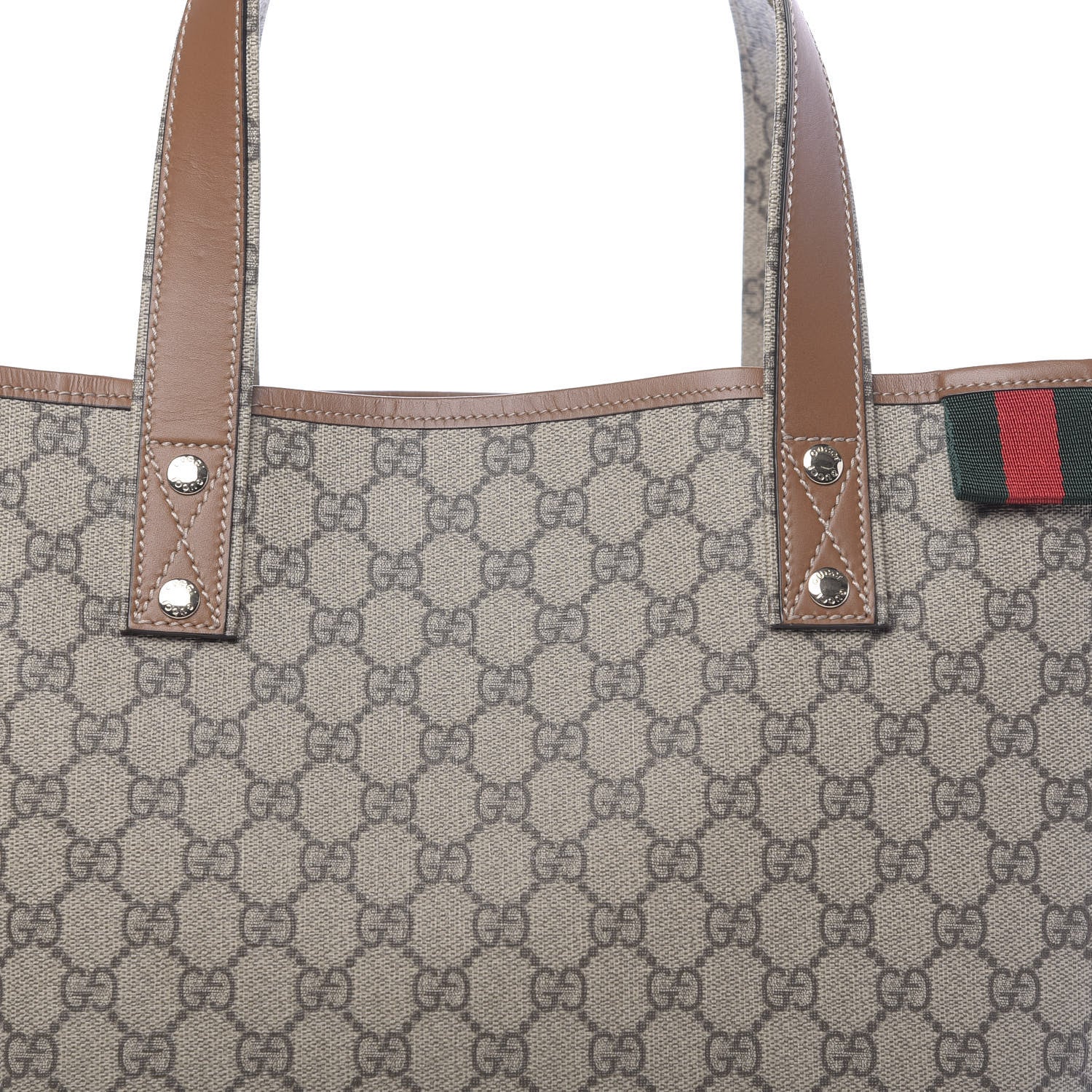 Gucci GG Plus Monogram Medium Signature Web Loop Tote Brown 8 of 10