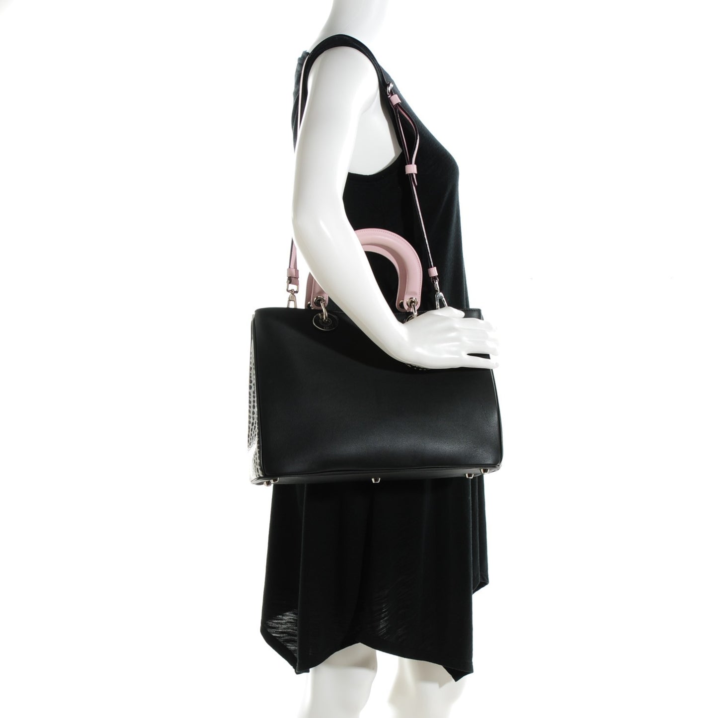 Calfskin Medium Spotted Diorissimo Bag Pink Black