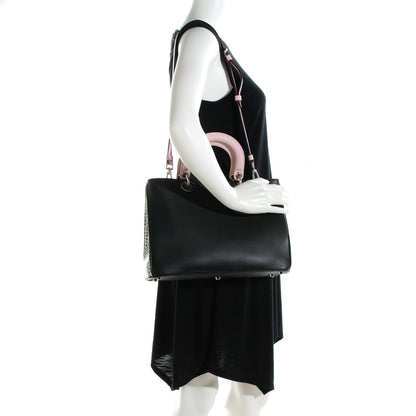 Christian Dior Calfskin Medium Spotted Diorissimo Bag Pink Black 2 of 8