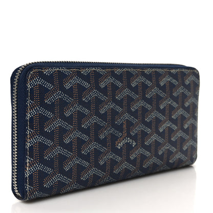 Goyard Goyardine Matignon Zip Around GM Wallet Navy 3 of 10