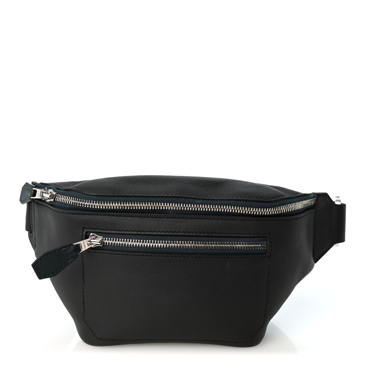 Taurillon Cristobal Cityslide Belt Bag PM Bleu Indigo Vert Cypress