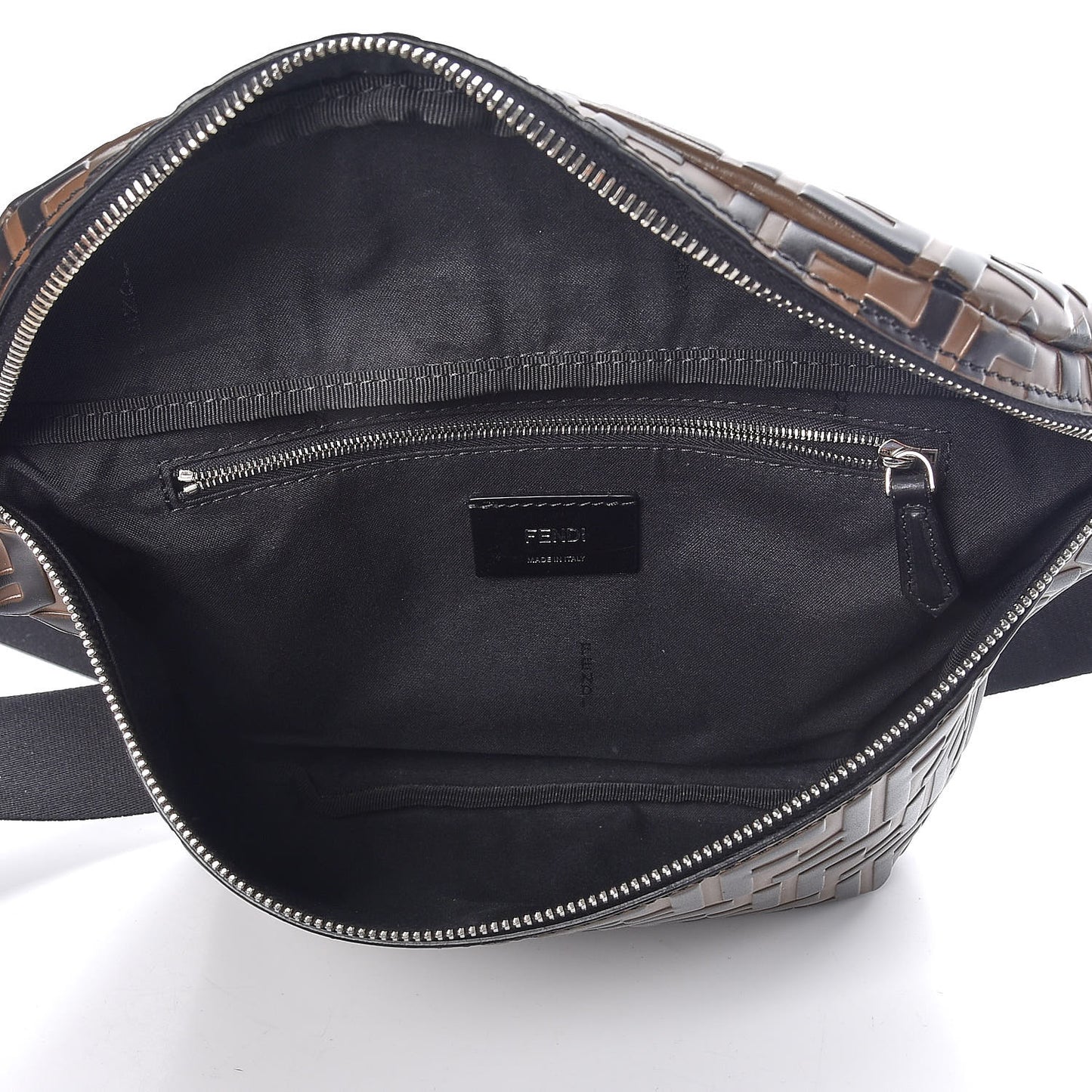 Vitello Century Bi-Color FF 1974 Embossed Belt Bag Maya Black