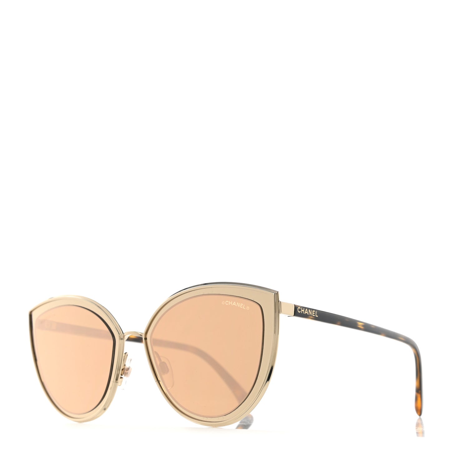 18K Gold Metal Cat Eye Sunglasses 4222 Gold