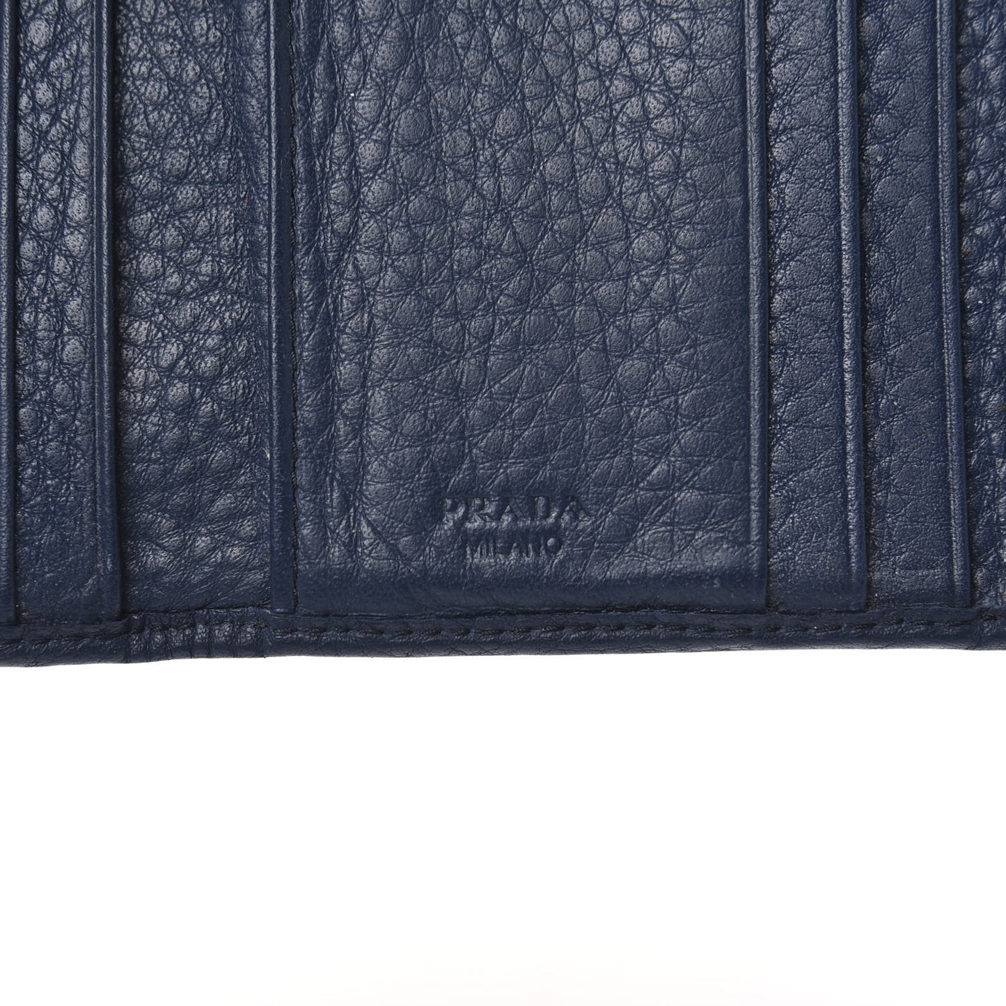Vitello Daino Metal Tri-Fold Wallet Bleuette