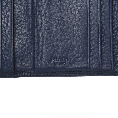 Prada Vitello Daino Metal Tri-Fold Wallet Bleuette 6 of 11