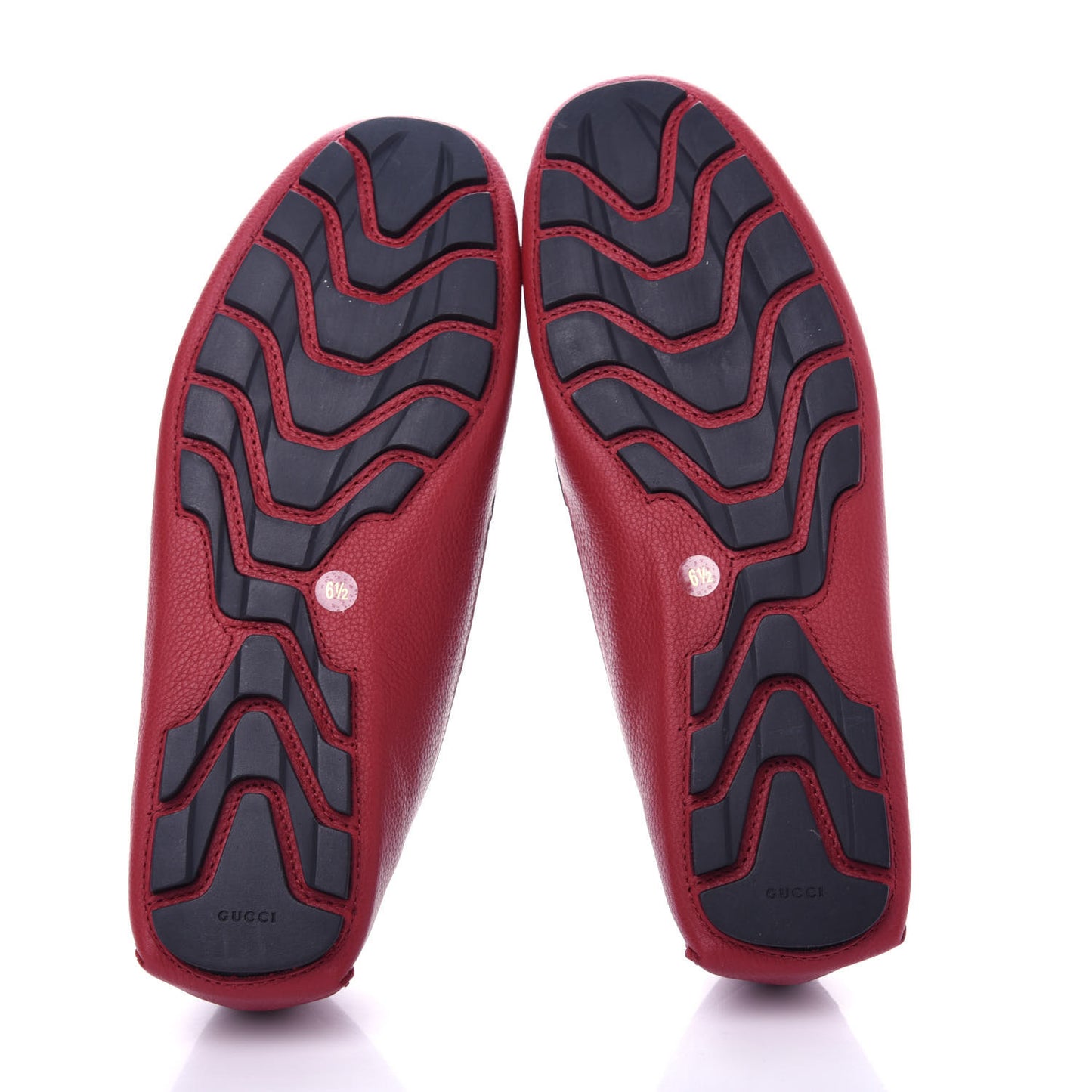 Calfskin Web Mens Driver Loafers 6.5 Red