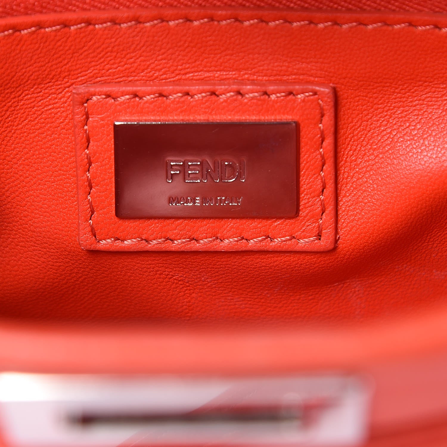 Fendi Nappa Mini Peekaboo Iconic Satchel Papavero 7 of 13