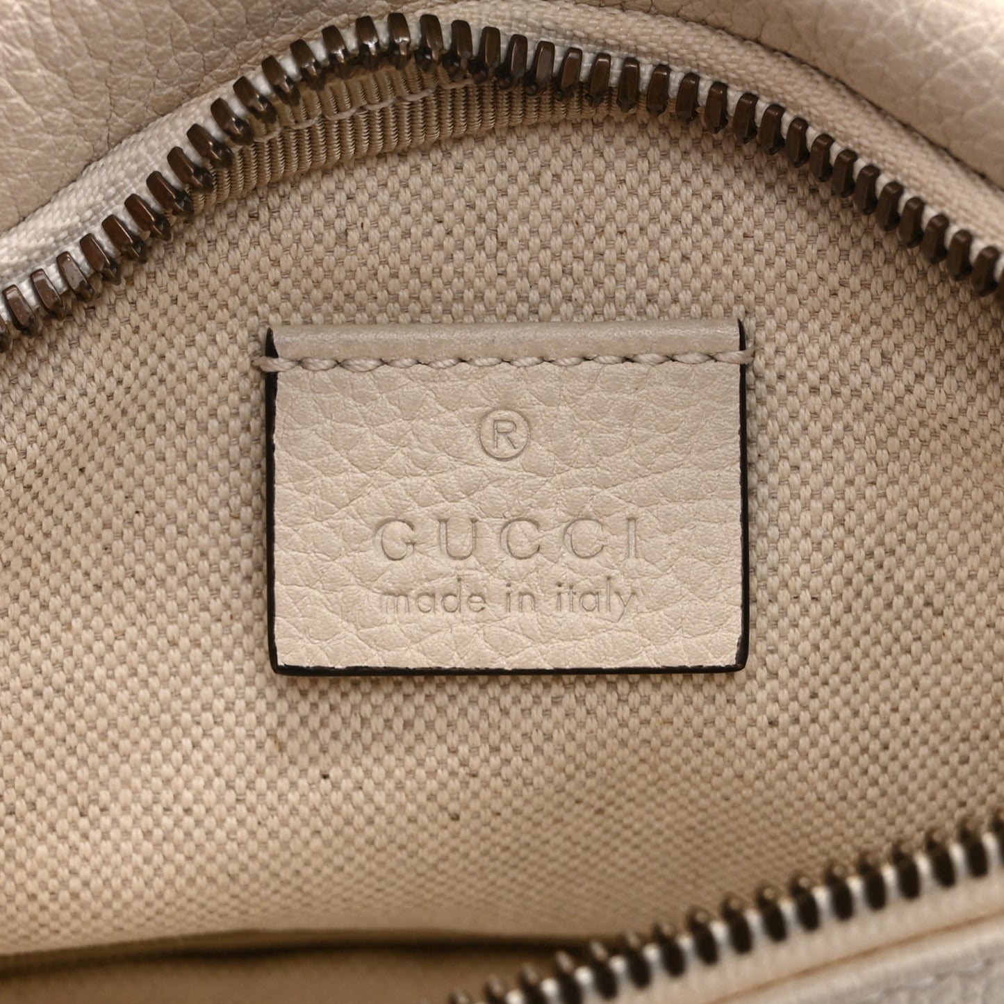 Grained Calfskin Small Logo Belt Bag White
