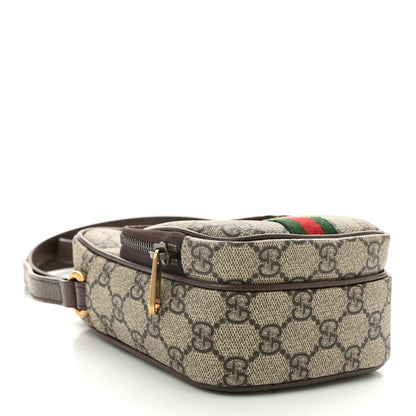 Gucci GG Supreme Monogram Web Mini Ophidia Double Zip Messenger Bag Beige New Acero 4 of 10