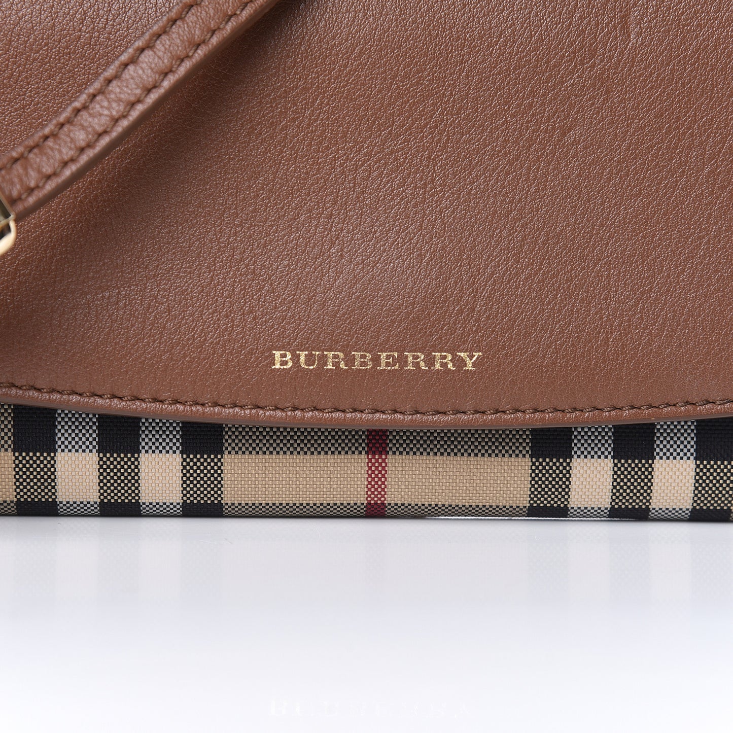 Calfskin Horseferry Check Henley Wallet On Chain Tan