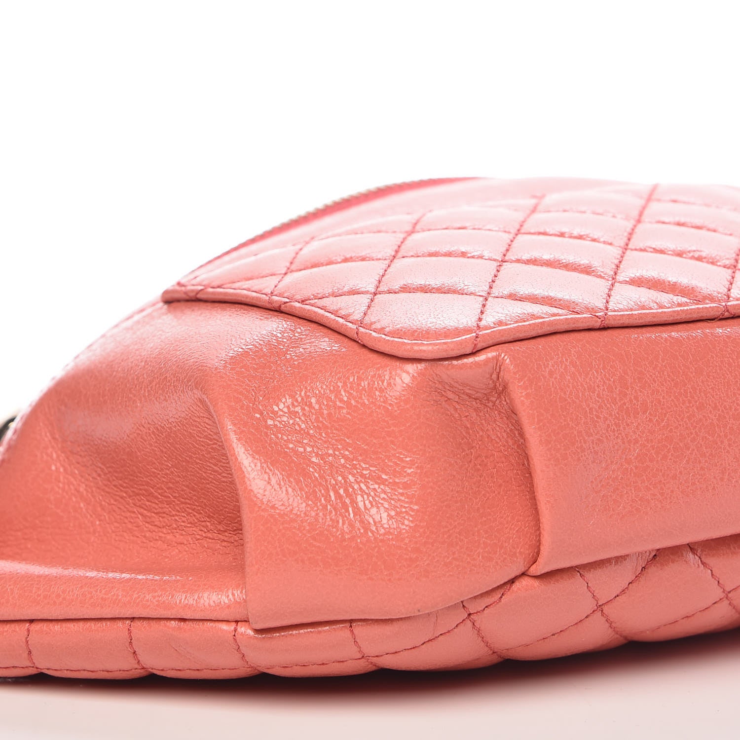 Chanel Crumpled Glazed Lambskin Quilted Waist Bag Fanny Pack Pink 8 of 9