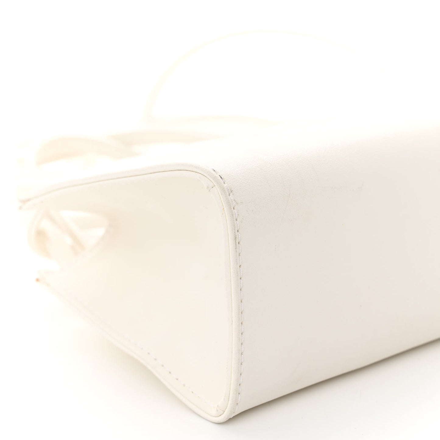 Vegan Leather Small Shopping Bag White