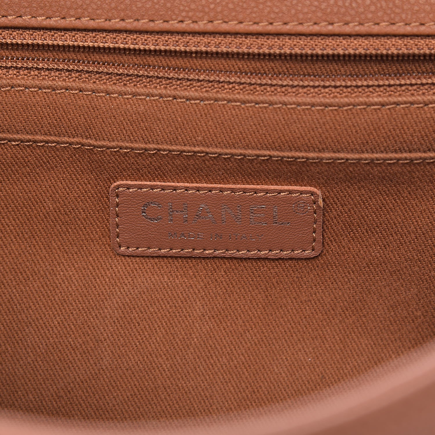 Chanel Washed Caviar Quilted Large Turn Around Ligne Flap Camel 6 of 17