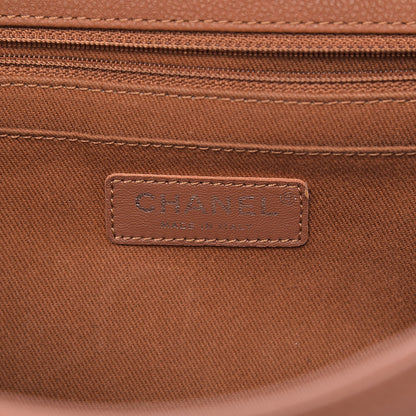 Chanel Washed Caviar Quilted Large Turn Around Ligne Flap Camel 6 of 17