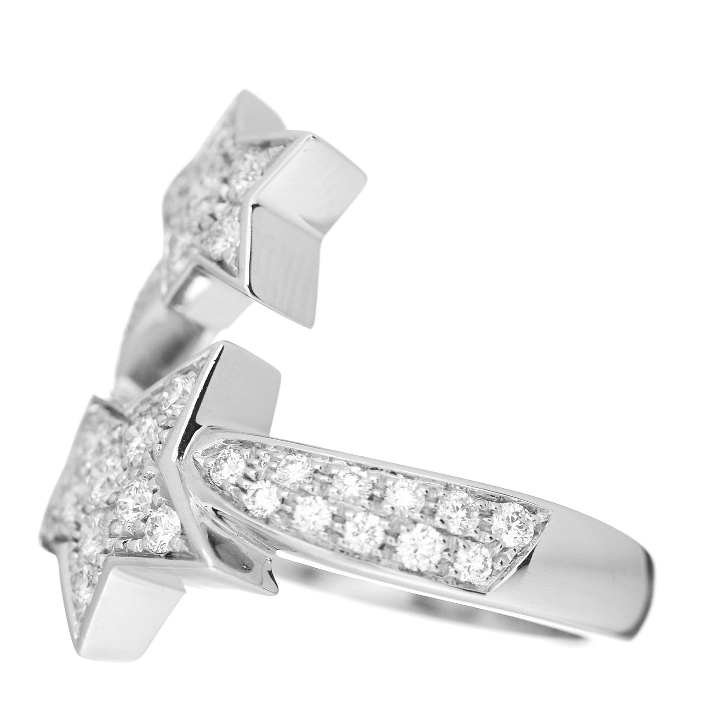 18K White Gold Diamond Comete Geode Ring 50 5.25