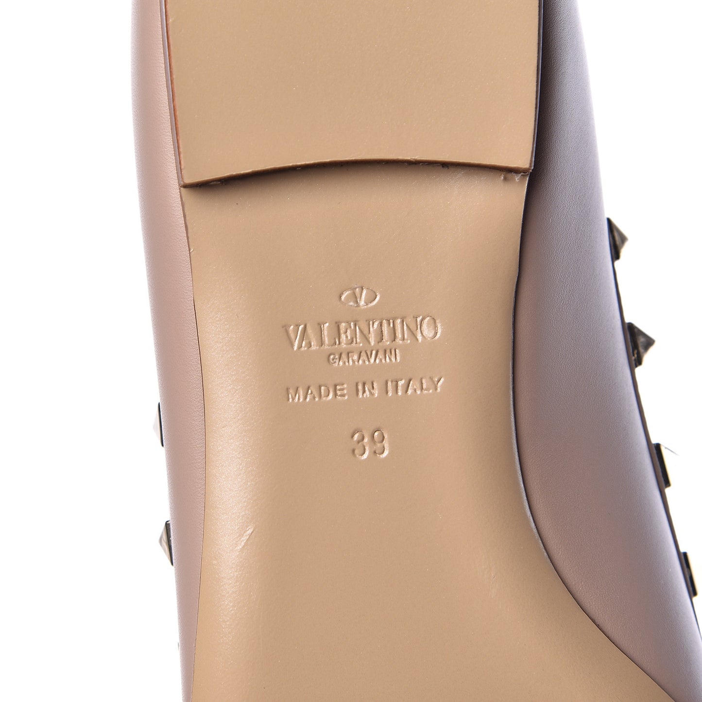 Nappa Rockstud Ballerina Flats 39 Poudre