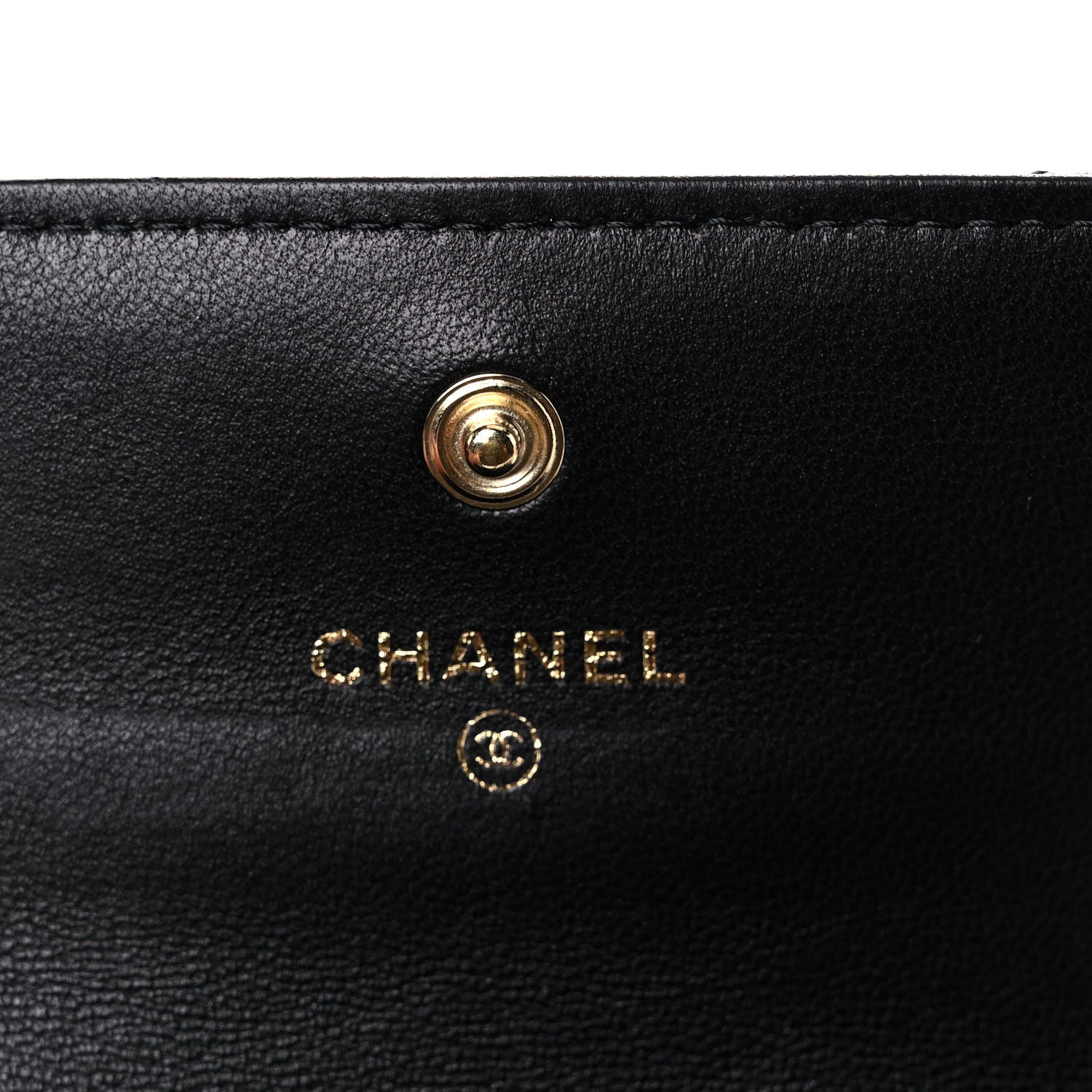 Chanel Lambskin Quilted Small Graffiti Compact Wallet Black 6 of 8
