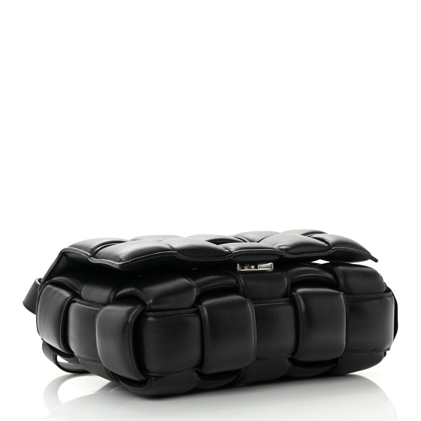 Nappa Maxi Intreccio Padded Cassette Crossbody Bag Black