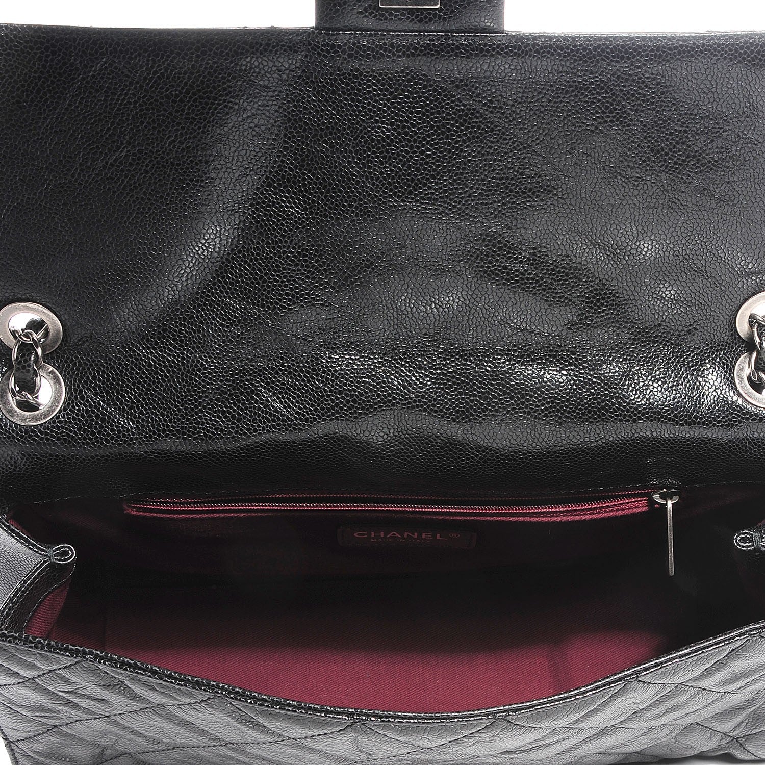 Chanel Crumpled Grained Calfskin CC Crave Jumbo Flap Black 9 of 9