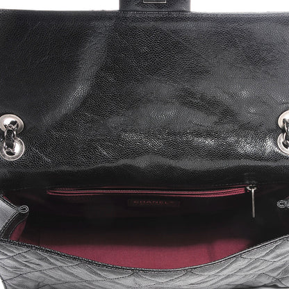 Chanel Crumpled Grained Calfskin CC Crave Jumbo Flap Black 9 of 9