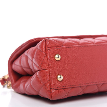 Chanel Caviar Lizard Embossed Quilted Mini Coco Handle Flap Red 6 of 10