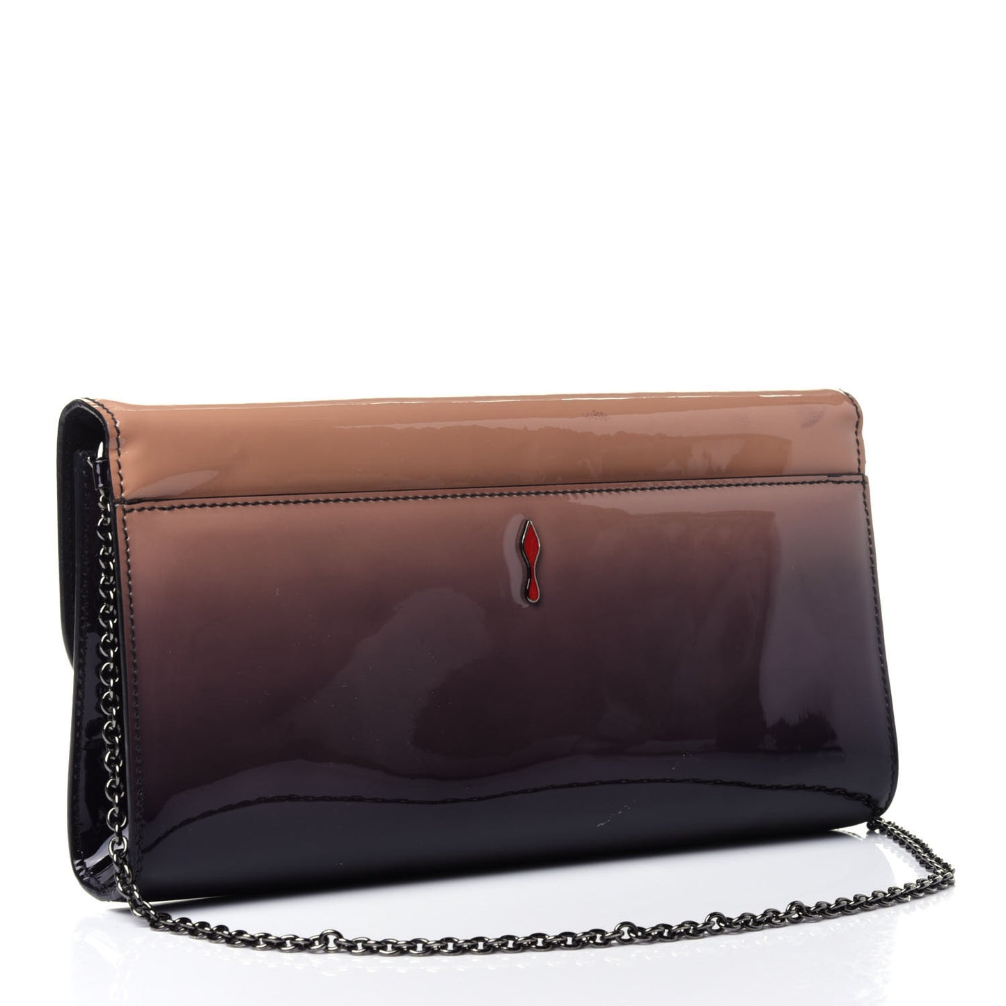 Patent Degrade Riviera Clutch Tan