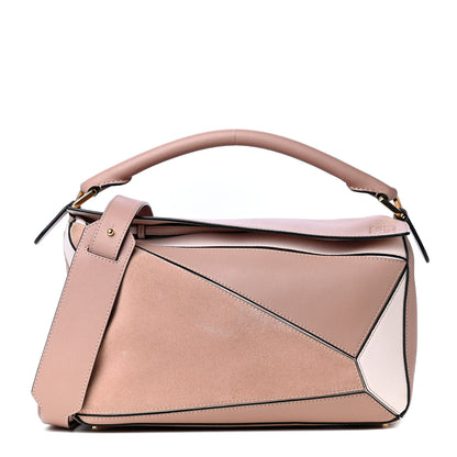Loewe Calfskin Suede Medium Puzzle Bag Blush 1 of 4