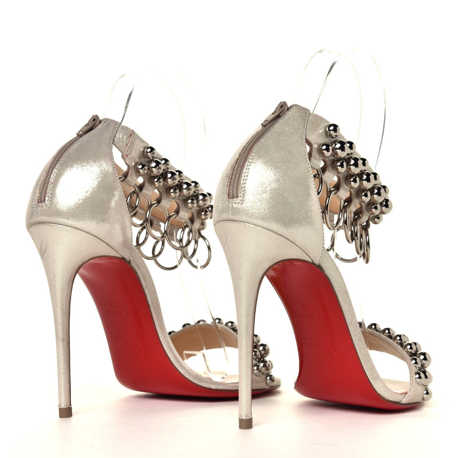 Christian Louboutin Shiny Nappa Lame Sirene Gypsandal Heels 36 3 of 6