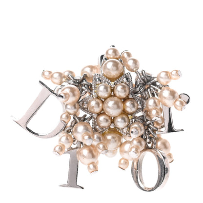 Christian Dior Pearl Star Logo Ring 6 Silver 1 of 5