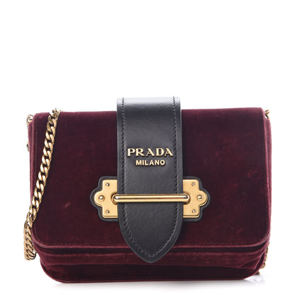 Prada Velvet City Calfskin Cahier Belt Bag Ribes Black 1 of 9